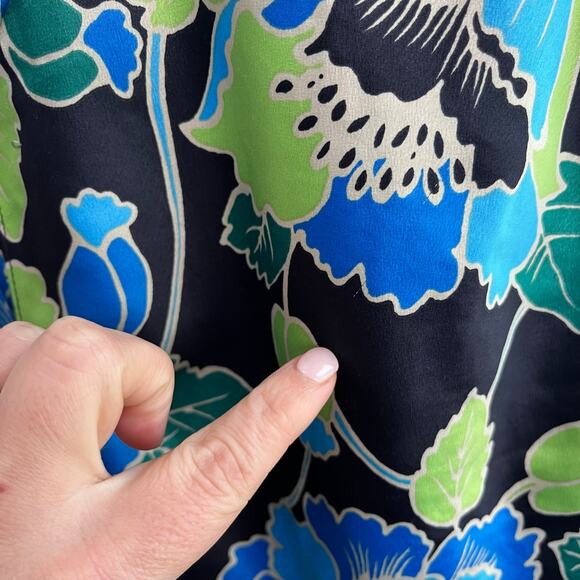 Y2K MIXIT Blue Floral Lace Trim Babydoll Cami Top 2000s Goth Plus 1X - Picture 10 of 10